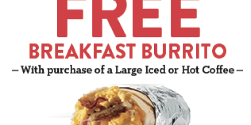 Jack in the Box: Buy 1 Large Iced or Hot Coffee, Get 1 Breakfast Burrito Free Coupon
