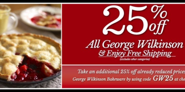 Oneida.com: Additional 25% Off + FREE Shipping on George Wilkinson Bakeware