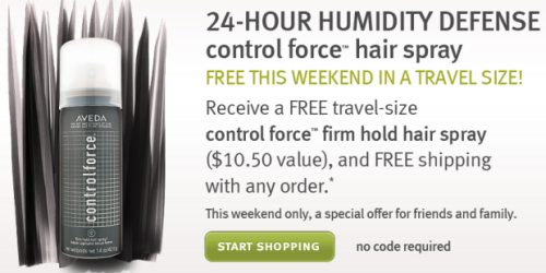 Aveda.com: FREE Travel Size Hair Spray + FREE Shipping with ANY Order (Thru 8/24)