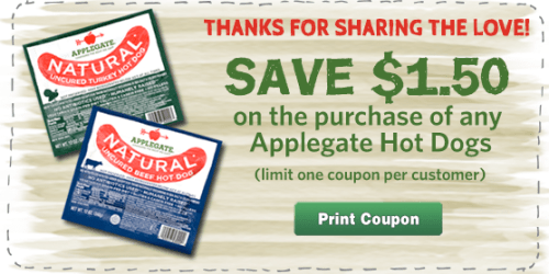High Value $1.50/1 Applegate Hot Dogs Coupon (Share with Friends) = Nice Deal at Target