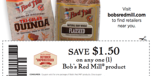 Rare $1.50/1 Any Bob’s Red Mill Product Coupon