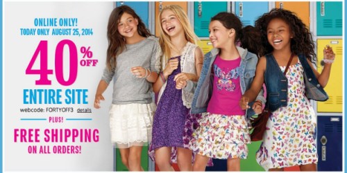 The Children’s Place: 40% Off Entire Site AND Free Shipping Today Only = Great Deals