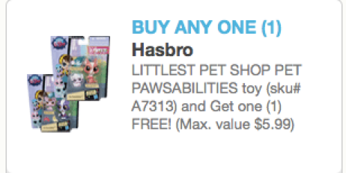 Buy 1 Get 1 FREE Littlest Pet Shop Pawsabilities Toy Coupon (Up to a $5.99 Value!)