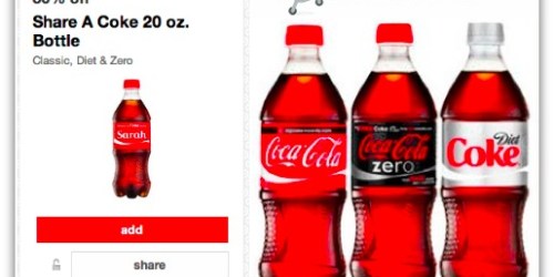 Target Cartwheel: 50% Off Coke, Diet Coke or Coke Zero 20oz Bottles – 1st 400,000 Only