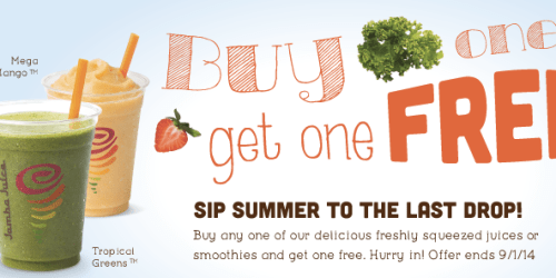 Jamba Juice: Buy Any 1 Smoothie or Freshly Squeezed Juice, Get 1 FREE (Starts Tomorrow)