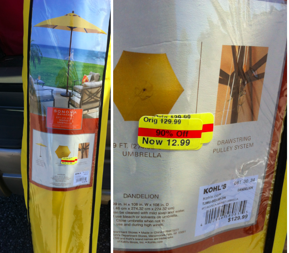Kohl's Reader Clearance Find Sonoma Outdoor Umbrella Only 12.99 (Reg