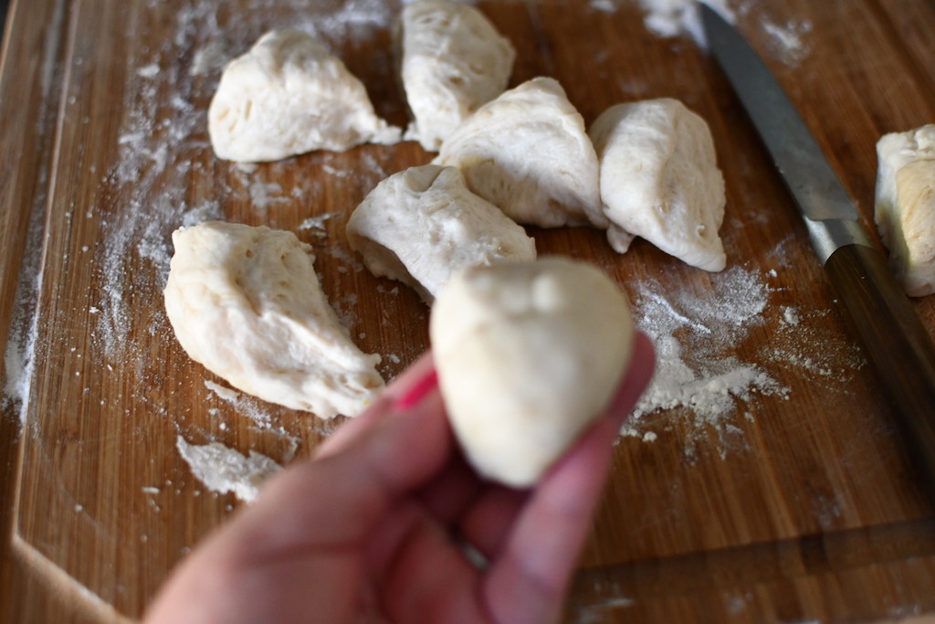 making dough balls for flour tortillas