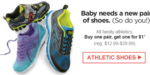 Kmart.com: Buy 1 Athletic Shoe and Get 1 for $1 Sale = As Low As Only $4.50 Per Pair (2 Days Only)