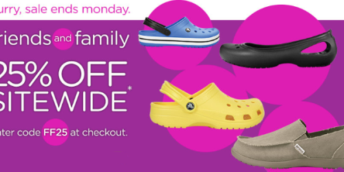 Crocs.com: Extra 25% Off Sitewide (Including Sale Items!) = Great Deals on Shoes, Lunch Bags, + More