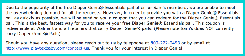 sam's club diaper genie