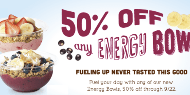 Jamba Juice: 50% Off Any Energy Bowl Coupon