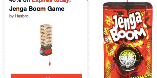 Target Cartwheel: High Value 40% Off Jenga Boom Game (Today Only) + $3/1 Manufacturer’s Coupon = Sweet Deal