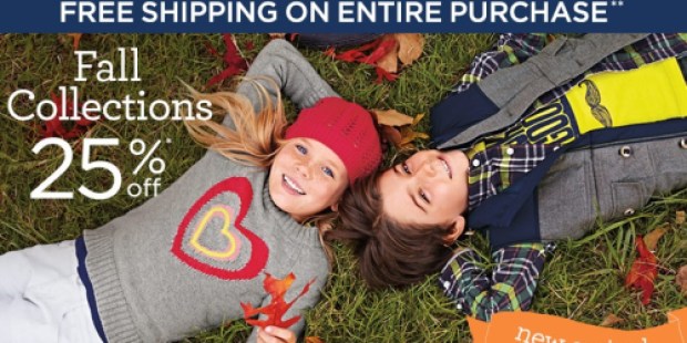 Gymboree.com: FREE Shipping on ANY Order Thru 9/25 + Check Your Inbox for Possible 20% Off Code