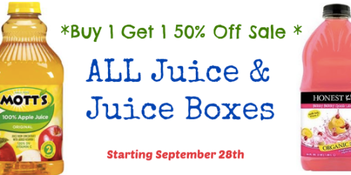 Target: Buy 1 Get 1 50% Off ALL Juice & Juice Boxes (Starting 9/28 – Get Your Coupons Ready!)