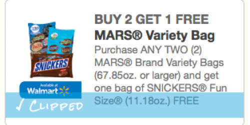 Rare Buy 2 Mars Brand Variety Bags, Get 1 Snickers Fun Size Bag FREE Coupon (Great for Halloween!)