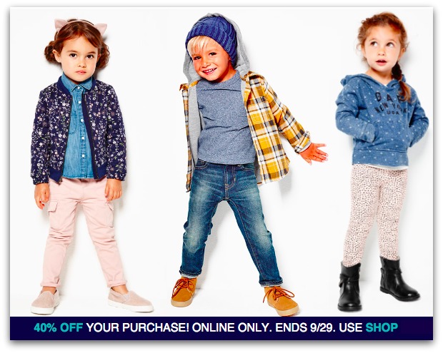 GAP.com: 40% Off Entire Purchase - Today Only