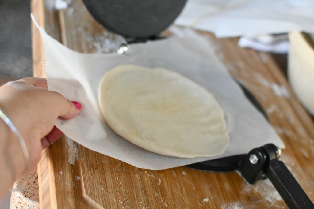 using a cast iron tortilla press