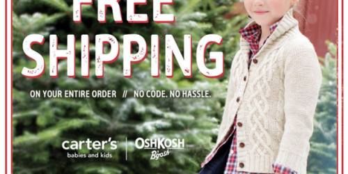 Carter’s & OshKosh B’Gosh: Rare Free Shipping on ANY Order (Today Only!) + More