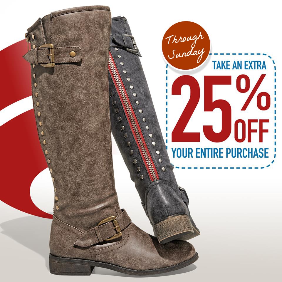 Famous Footwear: Extra 25% Off Entire Purchase Including Clearance