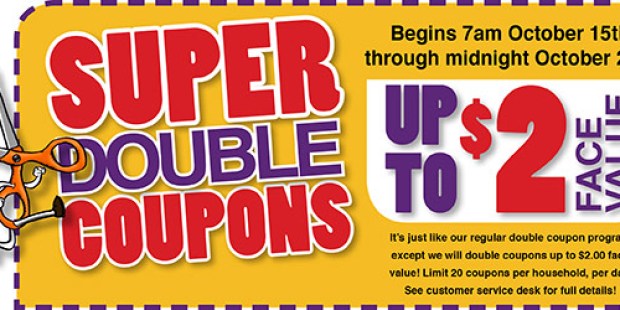 Harris Teeter: Super Double Coupons – Will Double Coupons Up to $2 Face Value (10/15-10/21)