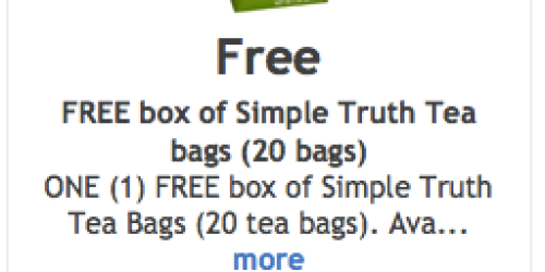 Ralph’s: FREE Box of Simple Truth Tea eCoupon