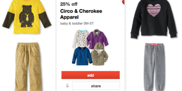 Target Cartwheel: 25% Off Circo & Cherokee Apparel Offer (Stacks w/ $5 Off $25 Kids’ Apparel Coupon)