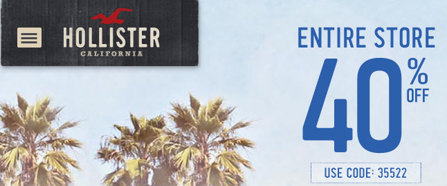 Hollister: Extra 40% Off Entire Online 