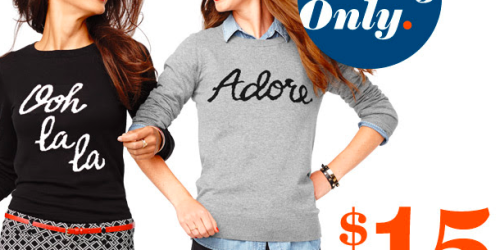 Old Navy: $15 Women’s Sweaters (Today Only!) + Extra 20% Off All Other Items