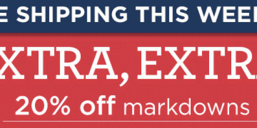 Gymboree: FREE Shipping on ANY Order + EXTRA 20% Off Markdowns (This Weekend Only!)