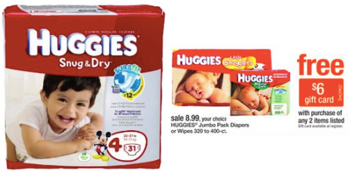 Shopko: Huggies Jumbo Pack Diapers as low as $2.99 (After Gift Card!)