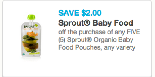 $2/5 Sprout Organic Baby Food Pouches Coupon