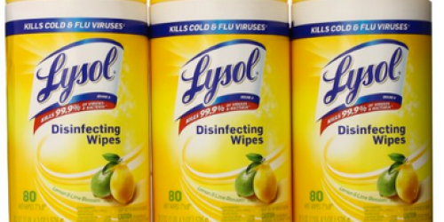 Amazon: Three Large Canisters of Lysol Disinfecting Wipes Only $7.48 Shipped (Just $2.49 Each!)