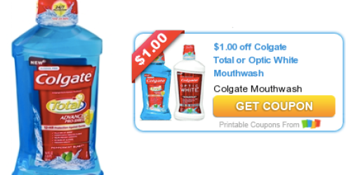 New $1/1 Colgate Total or Optic White  Mouthwash Coupon = Only 50¢ at Walgreens