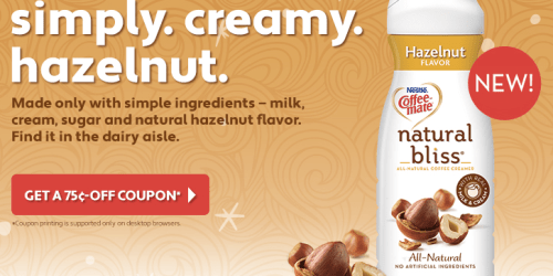 New $0.75/1 Nestle Coffee-Mate Natural Bliss Liquid Coffee Creamer Coupon