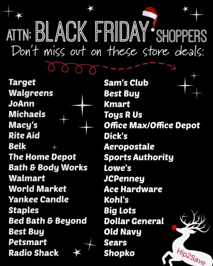 Black Friday Store List 