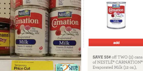 Target: Nestle Carnation Evaporated Milk Only $0.41 Per 12-oz Can (+ Walgreens Deal)