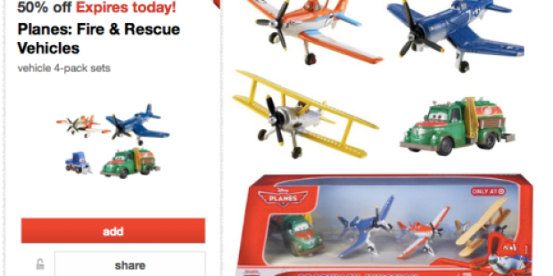 Target Cartwheel: 50% Off Planes Fire & Rescue Vehicles 4-Pack Set = Only $7.49 (Today Only)