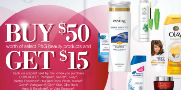 New P&G Rebate Offer: FREE $15 Prepaid Gift Card w/ Purchase of $50 in P&G Beauty Products