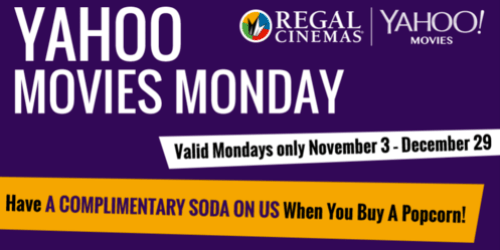 Regal Cinemas: FREE Soda with Popcorn Purchase Coupon (Mondays Only Thru December 29th)