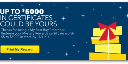 My Best Buy Members: Possible $5-$5,000 Mystery Reward (Check Your Inbox)