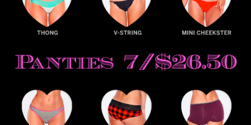 Victoria’s Secret: 7 Panties for $26.50 (Online Now & Starting Tomorrow In-Store)
