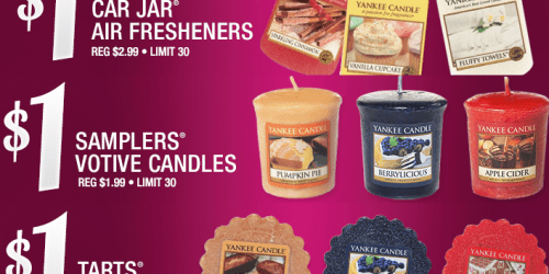 Yankee Candle: $1 Samplers Votive Candles, Wax Melts, and Car Jar Air Fresheners (In Store & Online)