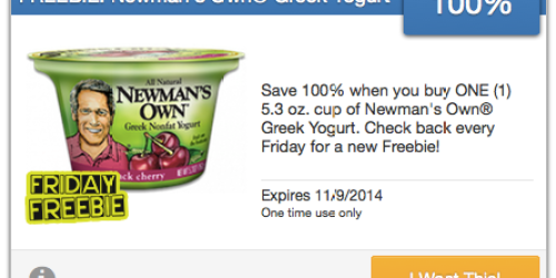 SavingStar: 100% Free Newman’s Own Greek Yogurt