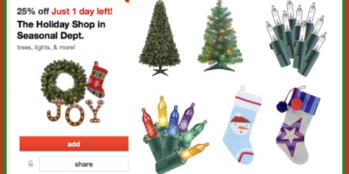 Target Cartwheel: 25% off The Holiday Shop – Save on Lighting, Stockings, Trees & More (TWO Days Only)