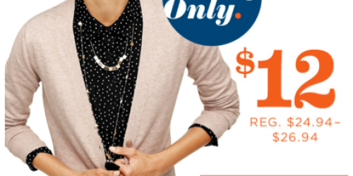 Old Navy: $12 Cardigans & $8 Scarves (Today Only)