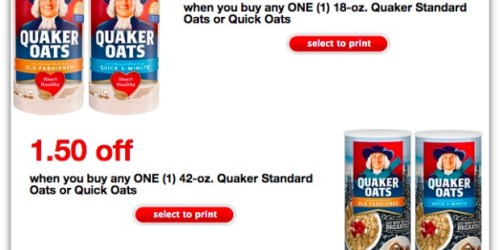 New High Value Quaker Oats Manufacturer’s Coupons = Only 99¢ at Walgreens (Thru 11/15)
