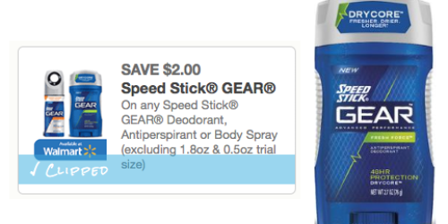 *HOT* $2/1 Speed Stick GEAR Deodorant Coupon = Better Than FREE at Walgreens (Starting 11/27)