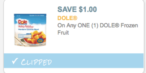 Rare $1/1 Dole Frozen Fruit Coupon (Score Single Cup Frozen Fruit 2-packs for Only $0.98 at Walmart!)
