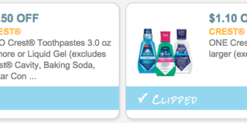 Two New Crest Coupons = Crest Pro-Health Rinse Only 60¢ Per Bottle at Walgreens
