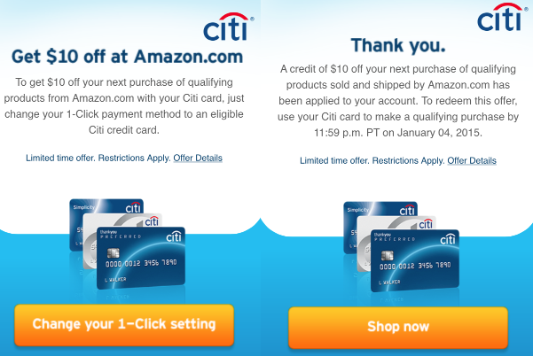 *HOT* Free $10 Amazon Credit (Just Change 1-Click Default Payment Method to Citi Credit Card ...